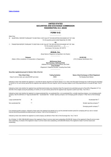 Vorschaubild Airbnb 10-Q Quartalsbericht 2022 