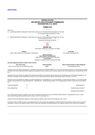 Vorschaubild Airbnb 10-Q Quartalsbericht 2023 