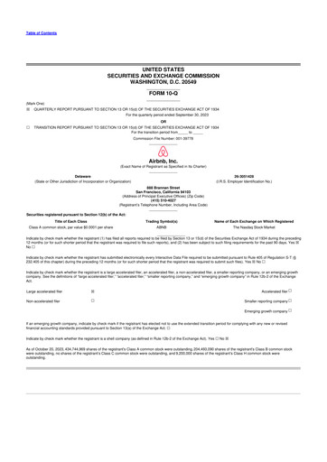 Vorschaubild Airbnb 10-Q Quartalsbericht 2023 