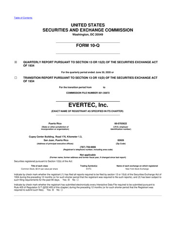 Thumbnail Evertec 10-Q Quarterly Report FY2020 