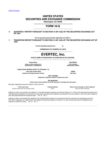 Thumbnail Evertec 10-Q Quarterly Report FY2022 