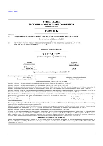 Thumbnail Rapid7 10-K Annual Report 2020