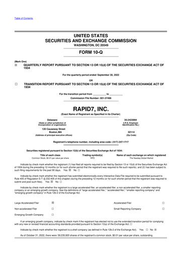 Thumbnail Rapid7 10-Q Quarterly Report FY2022 