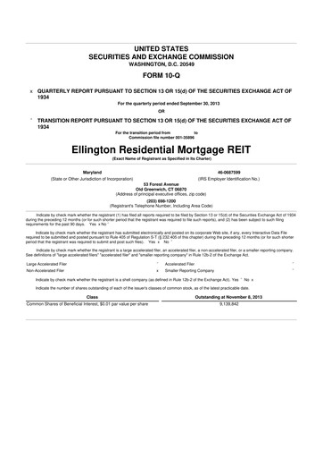 Vorschaubild Ellington Credit Company

 10-Q Quartalsbericht 2013 