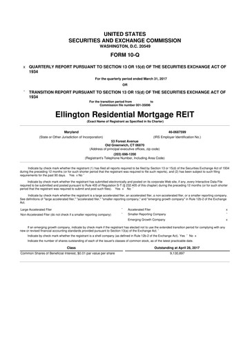 Vorschaubild Ellington Credit Company

 10-Q Quartalsbericht 2017 