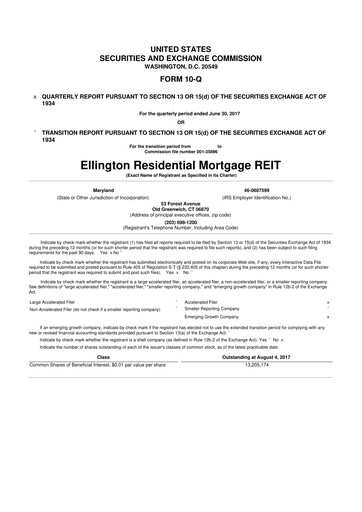 Vorschaubild Ellington Credit Company

 10-Q Quartalsbericht 2017 