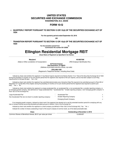 Vorschaubild Ellington Credit Company

 10-Q Quartalsbericht 2018 