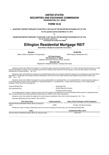 Vorschaubild Ellington Credit Company

 10-Q Quartalsbericht 2019 