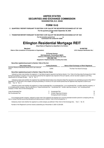 Vorschaubild Ellington Credit Company

 10-Q Quartalsbericht 2020 