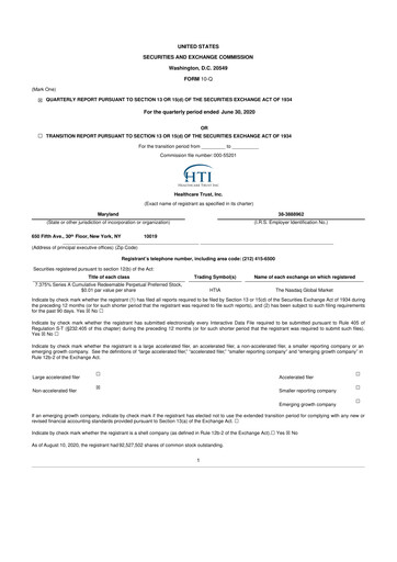 Thumbnail National Healthcare Properties 10-Q Quarterly Report FY2020 