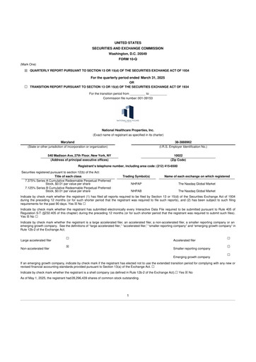 Thumbnail National Healthcare Properties 10-Q Quarterly Report FY2025 