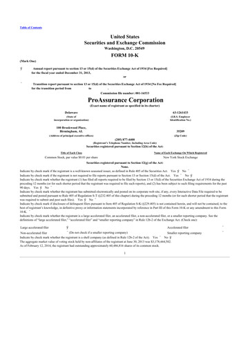 Thumbnail ProAssurance 10-K Annual Report 2013