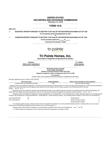 Thumbnail Tri Pointe Homes 10-Q Quarterly Report FY2021 