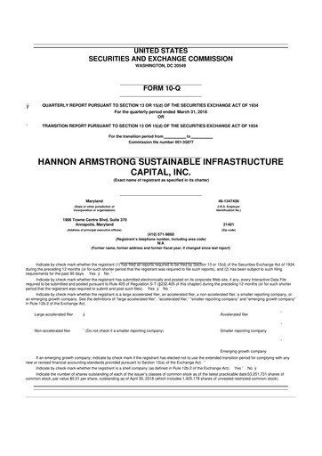 Miniature HASI (HA Sustainable Infrastructure Capita) 10-Q Rapport trimestriel 2018 