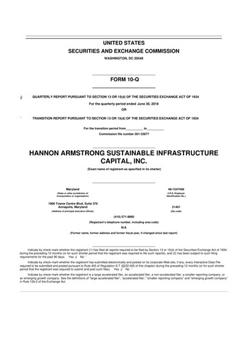 Miniature HASI (HA Sustainable Infrastructure Capita) 10-Q Rapport trimestriel 2018 