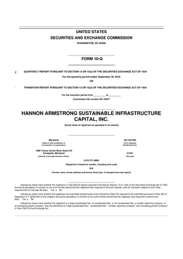 Miniature HASI (HA Sustainable Infrastructure Capita) 10-Q Rapport trimestriel 2018 