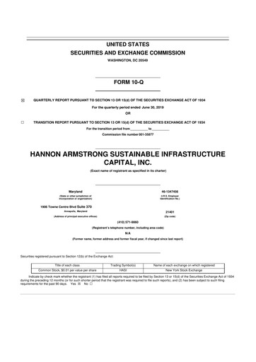 Miniature HASI (HA Sustainable Infrastructure Capita) 10-Q Rapport trimestriel 2019 