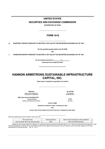 Miniature HASI (HA Sustainable Infrastructure Capita) 10-Q Rapport trimestriel 2020 