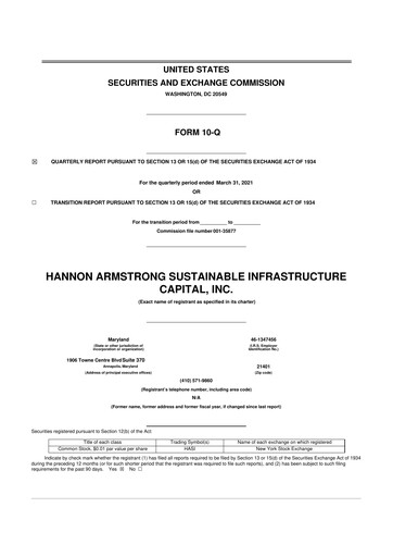 Miniature HASI (HA Sustainable Infrastructure Capita) 10-Q Rapport trimestriel 2021 