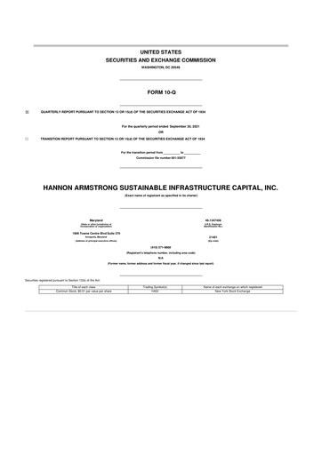 Miniature HASI (HA Sustainable Infrastructure Capita) 10-Q Rapport trimestriel 2021 