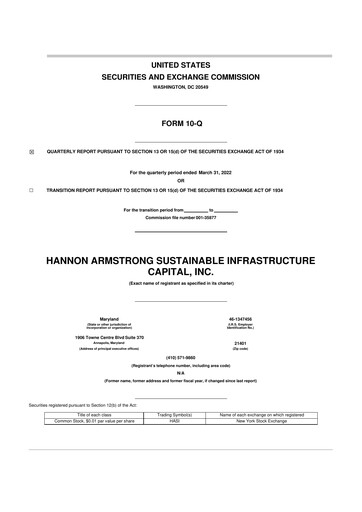 Miniature HASI (HA Sustainable Infrastructure Capita) 10-Q Rapport trimestriel 2022 