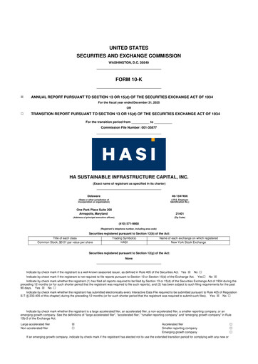 Miniature HASI (HA Sustainable Infrastructure Capita) 10-K Rapport annuel 2025