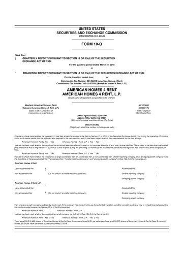 Thumbnail AMH (American Homes 4 Rent)
 10-Q Quarterly Report FY 