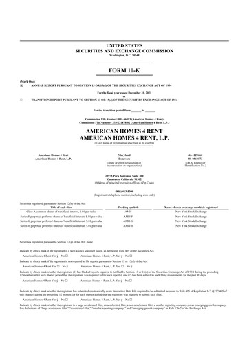 Thumbnail AMH (American Homes 4 Rent)
 10-K Annual Report 