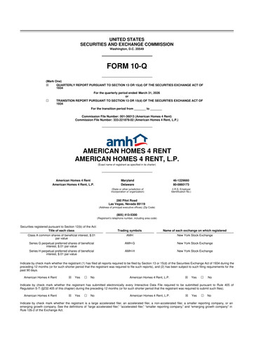 Thumbnail AMH (American Homes 4 Rent)
 10-Q Quarterly Report FY 