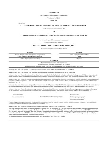 Thumbnail Franklin BSP Realty Trust 10-K Annual Report 2017