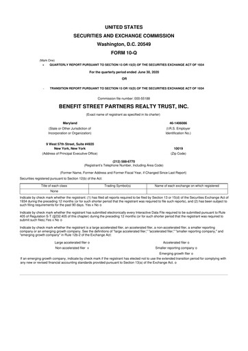 Thumbnail Franklin BSP Realty Trust 10-Q Quarterly Report FY 