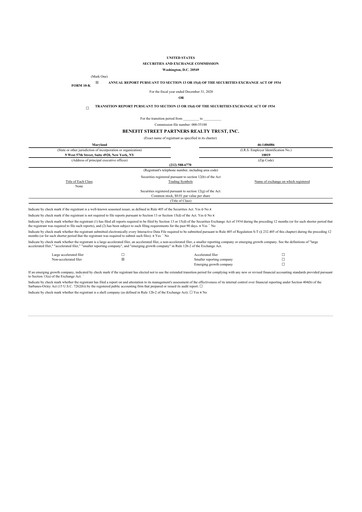 Thumbnail Franklin BSP Realty Trust 10-K Annual Report 2020