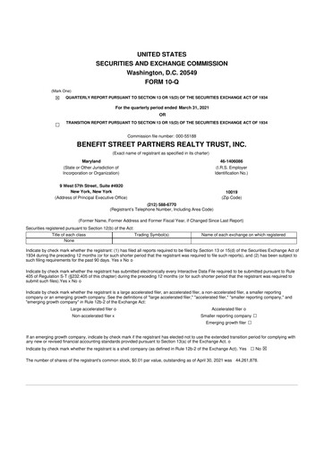 Thumbnail Franklin BSP Realty Trust 10-Q Quarterly Report FY 