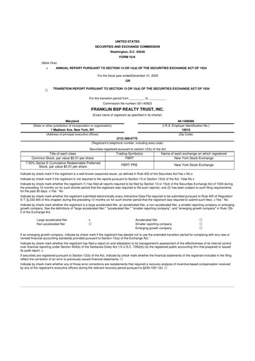 Thumbnail Franklin BSP Realty Trust 10-K Annual Report 