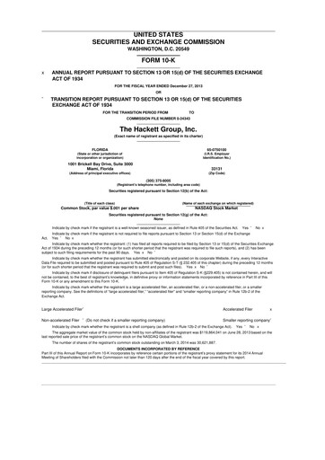 Thumbnail The Hackett Group

 10-K Annual Report 2013