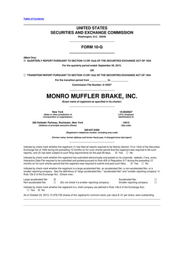 Thumbnail Monro 10-Q Quarterly Report FY2016 