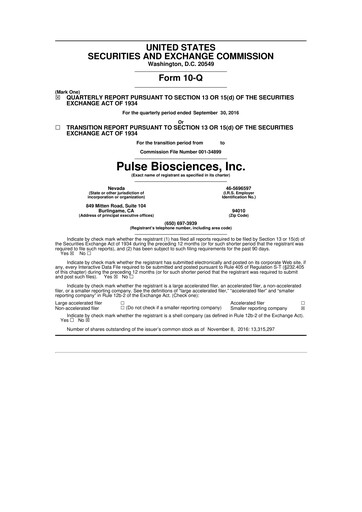 Thumbnail Pulse Biosciences
 10-Q Quarterly Report FY2016 