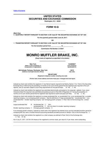 Thumbnail Monro 10-Q Quarterly Report FY2018 