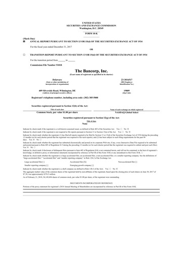 Thumbnail The Bancorp, Inc. 10-K Annual Report 2017