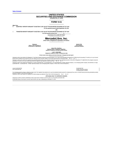 Vorschaubild MercadoLibre 10-Q Quartalsbericht 2018 