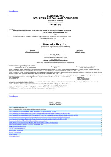 Vorschaubild MercadoLibre 10-Q Quartalsbericht 2019 