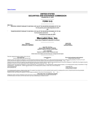 Vorschaubild MercadoLibre 10-Q Quartalsbericht 2019 