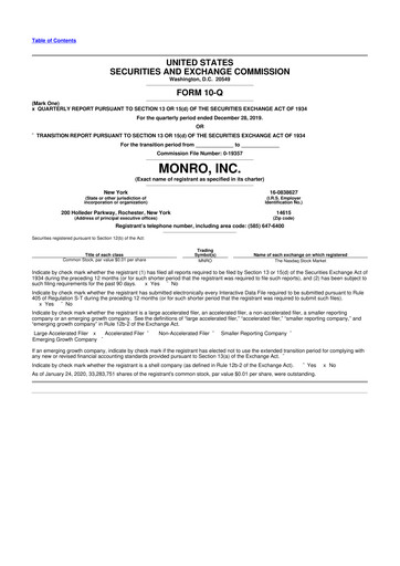 Thumbnail Monro 10-Q Quarterly Report FY2020 