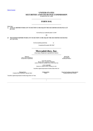 Thumbnail MercadoLibre 10-K Annual Report 2019