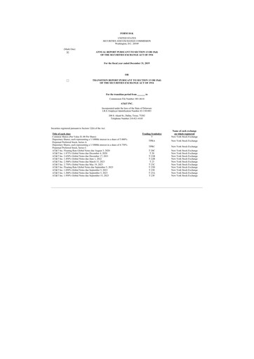 Thumbnail AT&T 10-K Annual Report 2019