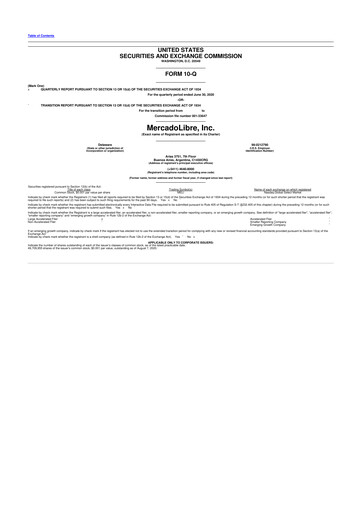 Vorschaubild MercadoLibre 10-Q Quartalsbericht 2020 