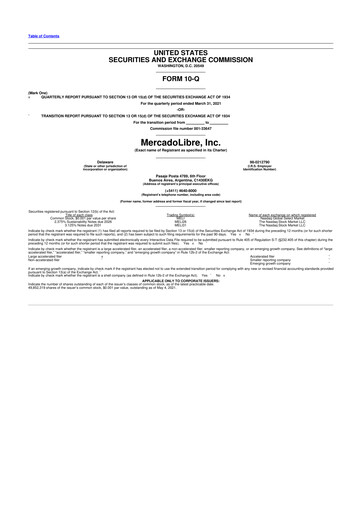 Vorschaubild MercadoLibre 10-Q Quartalsbericht 2021 