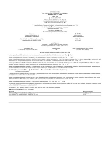 Miniature Chemed 10-K Rapport annuel 2021