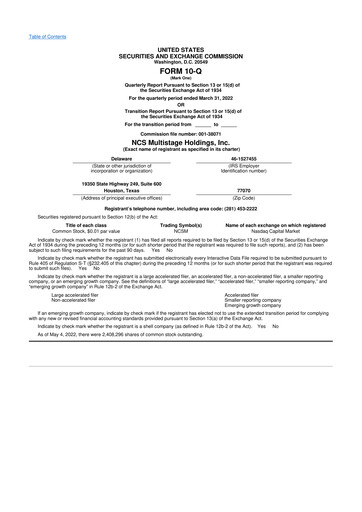 Vorschaubild NCS Multistage 10-Q Quartalsbericht 2022 
