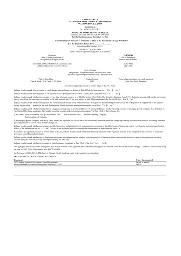 Miniature Chemed 10-K Rapport annuel 2022